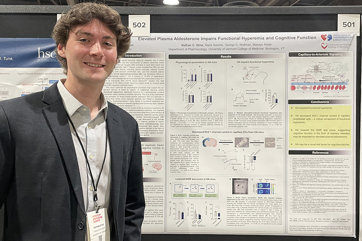 Nathan Stine at his poster at Physiology Summit 2024